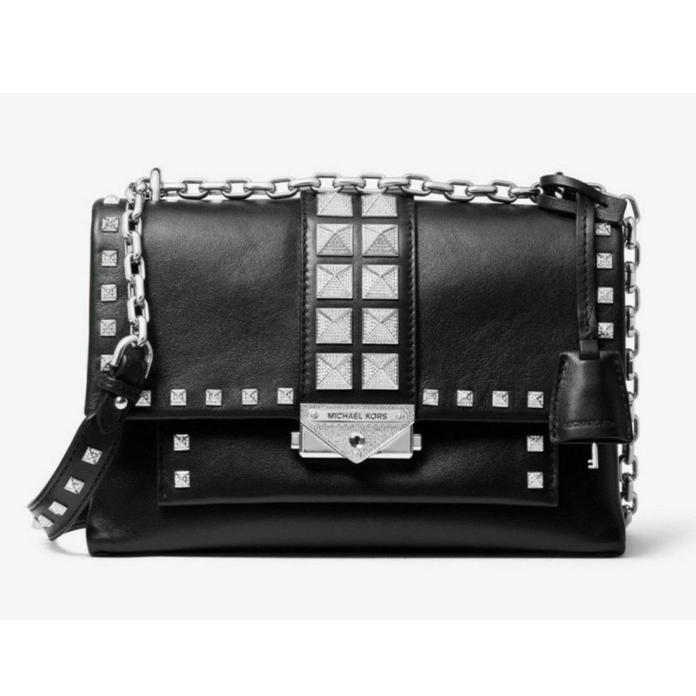 Michael Kors Black Studded Cece Crossbody Shoulder Bag - Picture 2 of 12